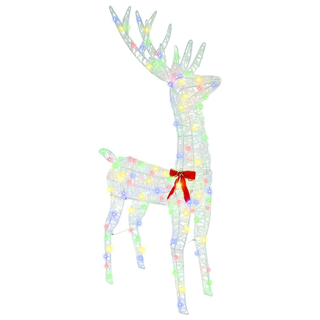 Rentier Zieh Schlitten mit 200 LEDs Bunt 70 x 26 x 129 cm Acryl