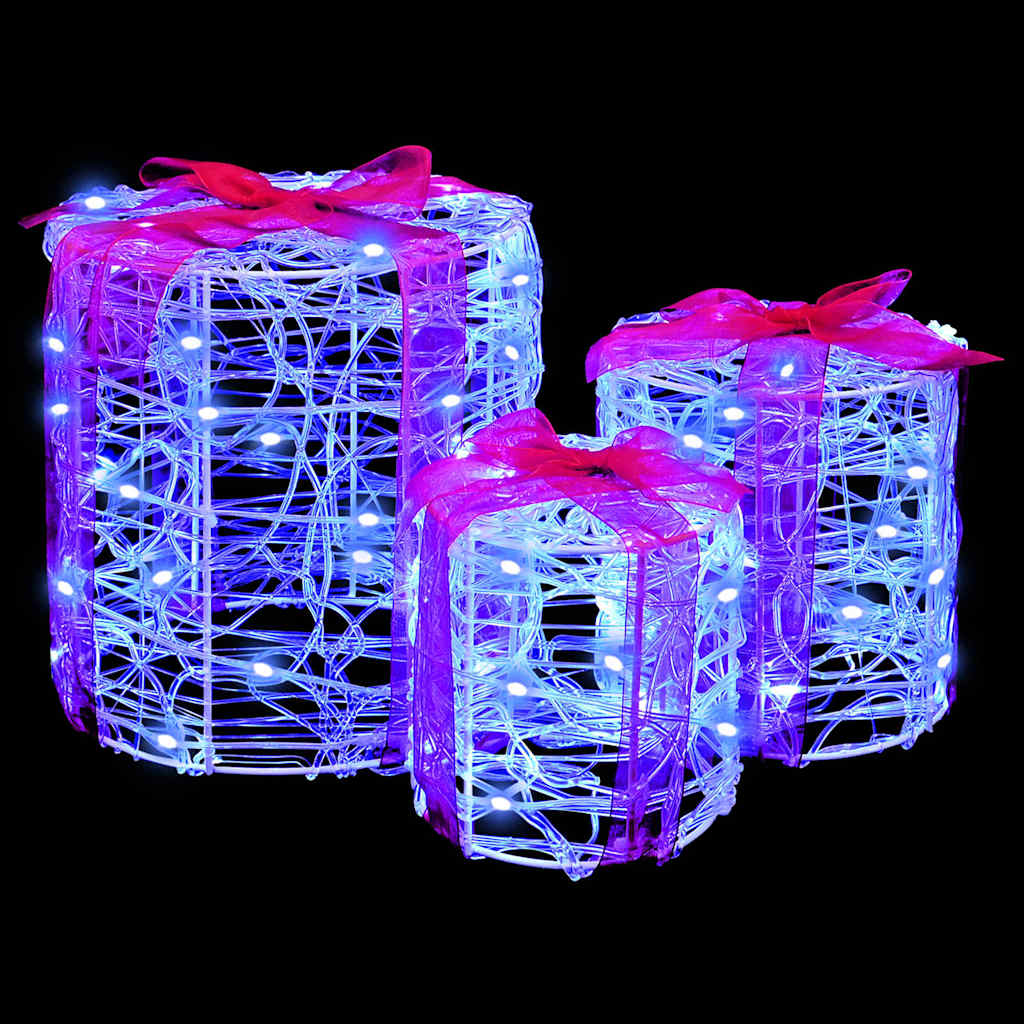 Geschenkbox Dekoration 3 pcs Blau 20 x 20 x 21 cm Acryl