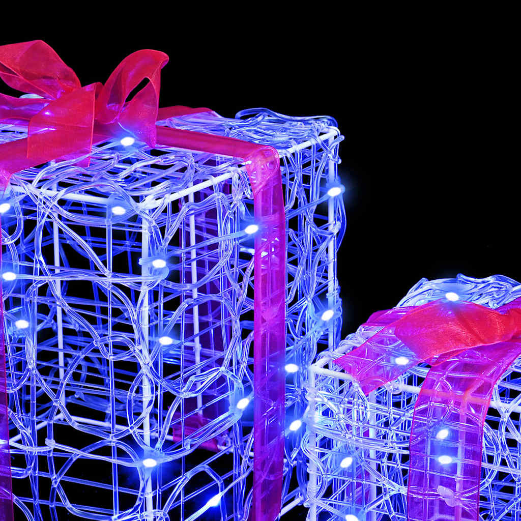 Geschenkbox mit 60 LEDs 3 pcs Blau 20 x 20 x 20 cm Acryl