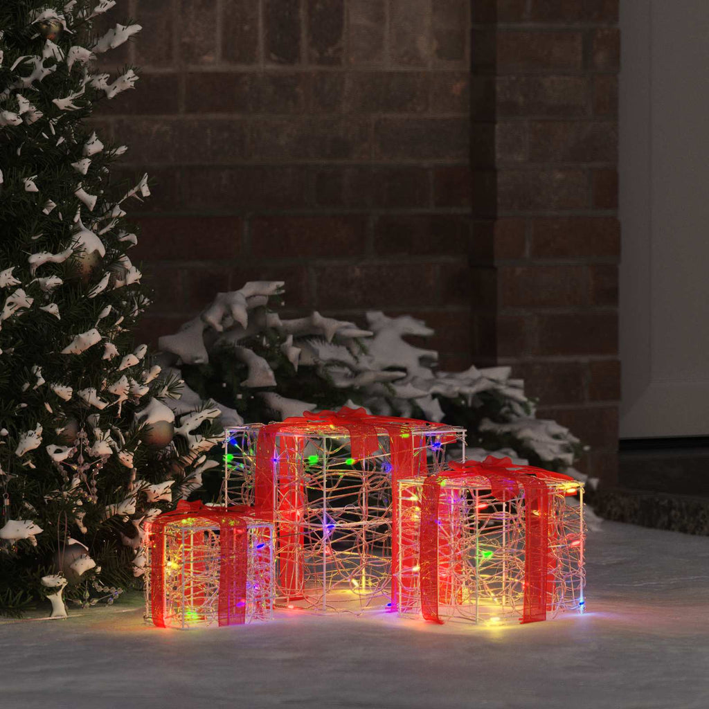 Geschenkbox mit 60 LEDs 3 pcs Mehrfarbig 20 x 20 x 20 cm Acryl