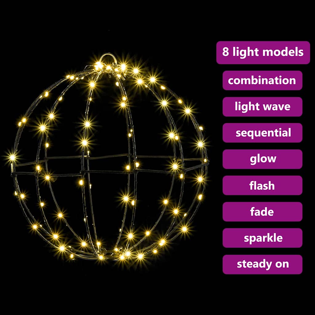 Ball mit 192 LEDs 2 pcs Warmweiß 30 x 30 x 32 cm Metall