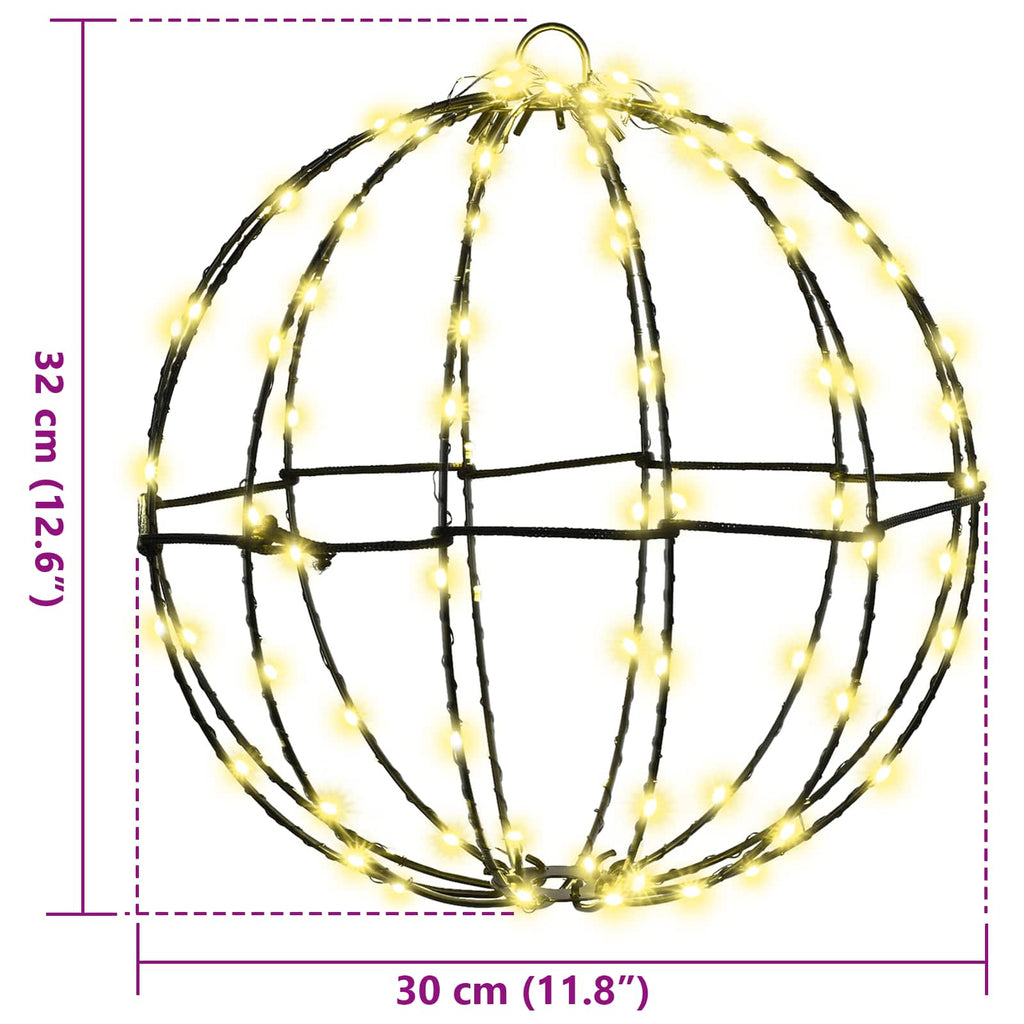 Ball mit 192 LEDs 2 pcs Warmweiß 30 x 30 x 32 cm Metall