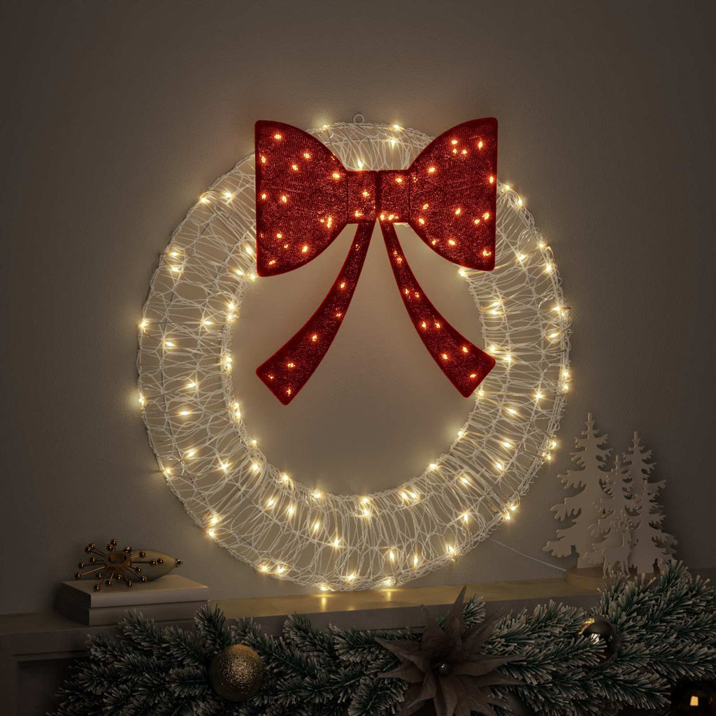 Kranz mit 60 LEDs Warmweiß 76 x 76 x 8,5 cm Acryl