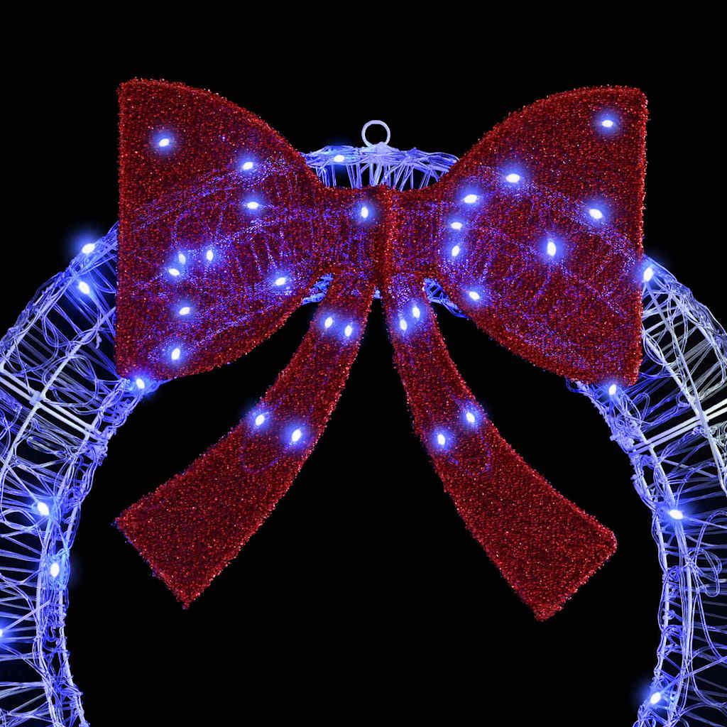 Kranz mit 60 LEDs Blau 76 x 76 x 8,5 cm Acryl
