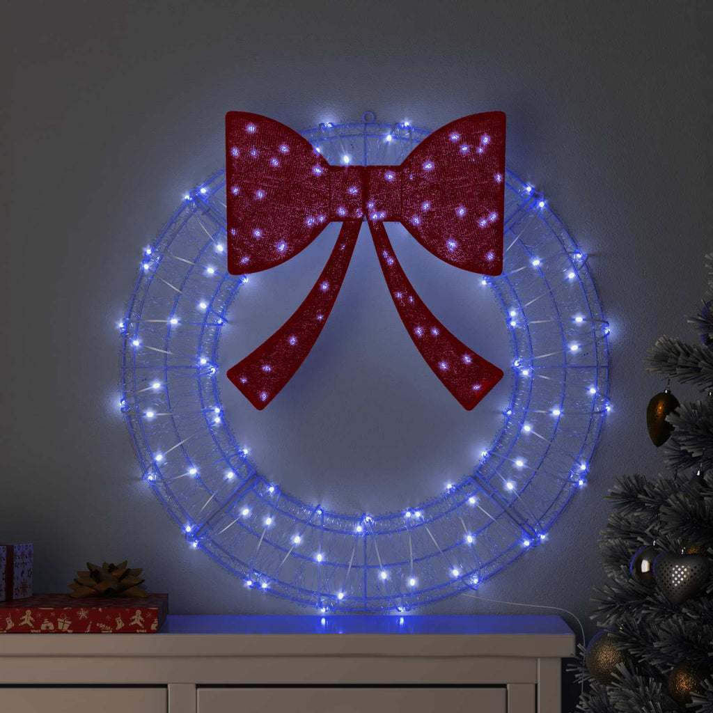 Kranz mit 60 LEDs Blau 76 x 76 x 8,5 cm Acryl