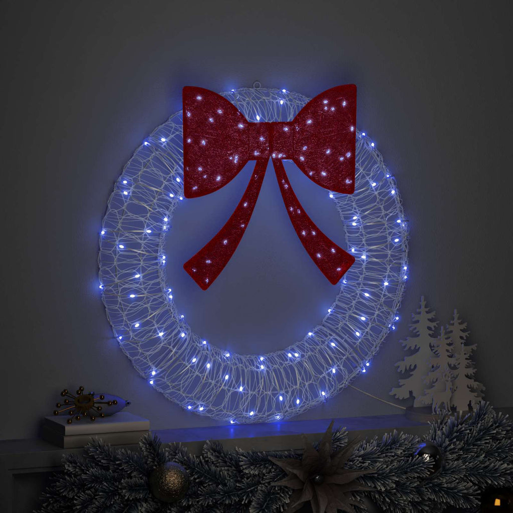 Kranz mit 60 LEDs Blau 76 x 76 x 8,5 cm Acryl