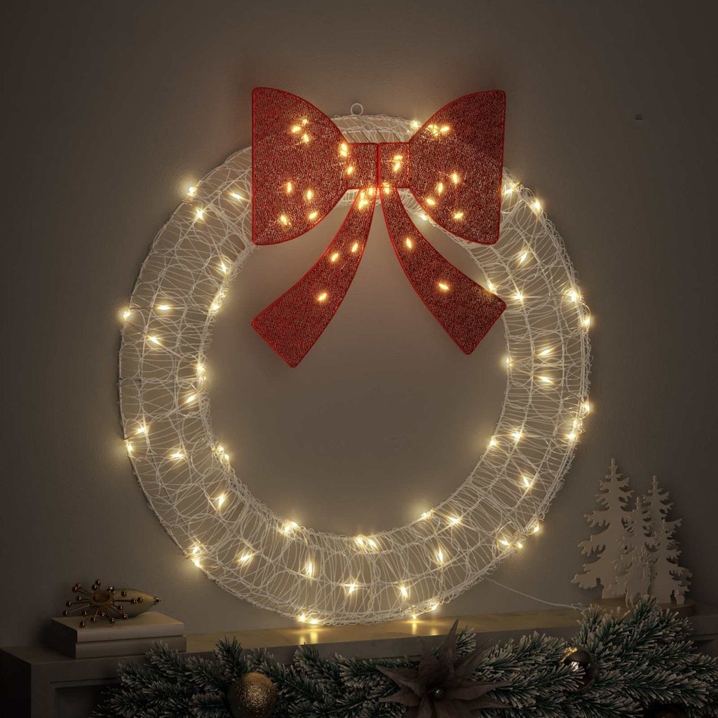 Kranz mit 80 LEDs Warmweiß 92 x 92 x 9,5 cm Acryl