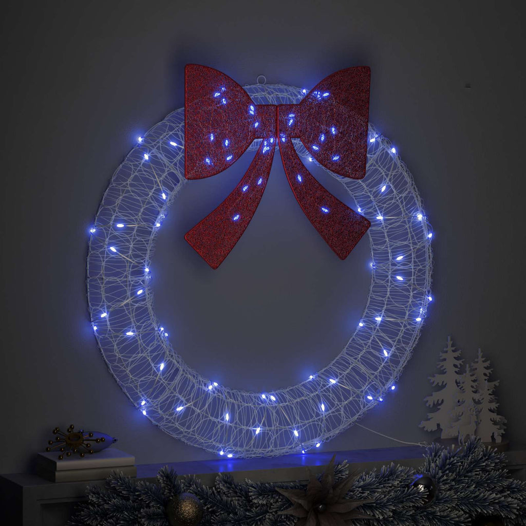 Kranz mit 80 LEDs Blau 92 x 92 x 9,5 cm Acryl