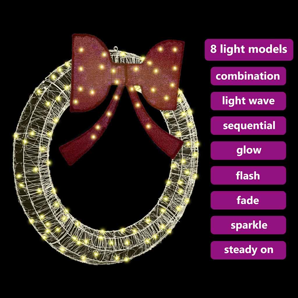 Kranz mit 150 LEDs Warmweiß 120 cm Acryl