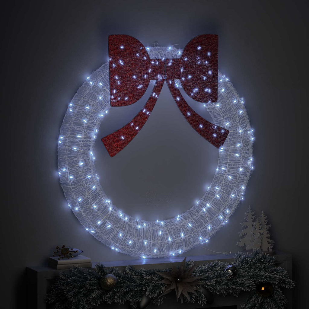 Kranz mit 150 LEDs Kaltweiß 120 cm Acryl