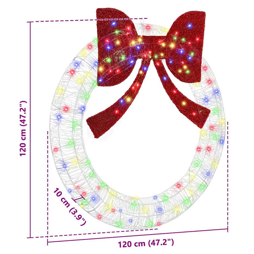 Kranz mit 150 LEDs Mehrfarbig 120 cm Acryl