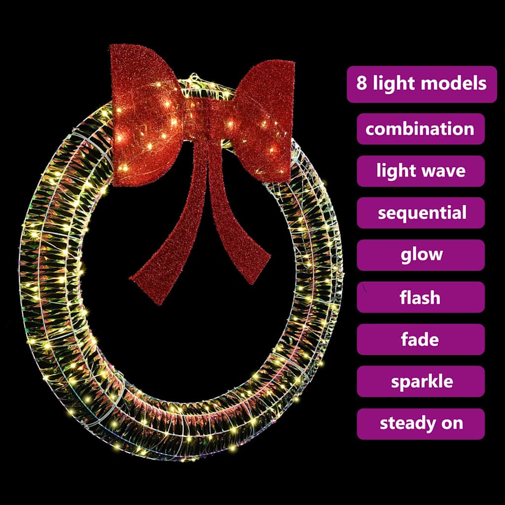 Kranz mit 150 LEDs Warmweiß 121 x 121 x 10 cm PET