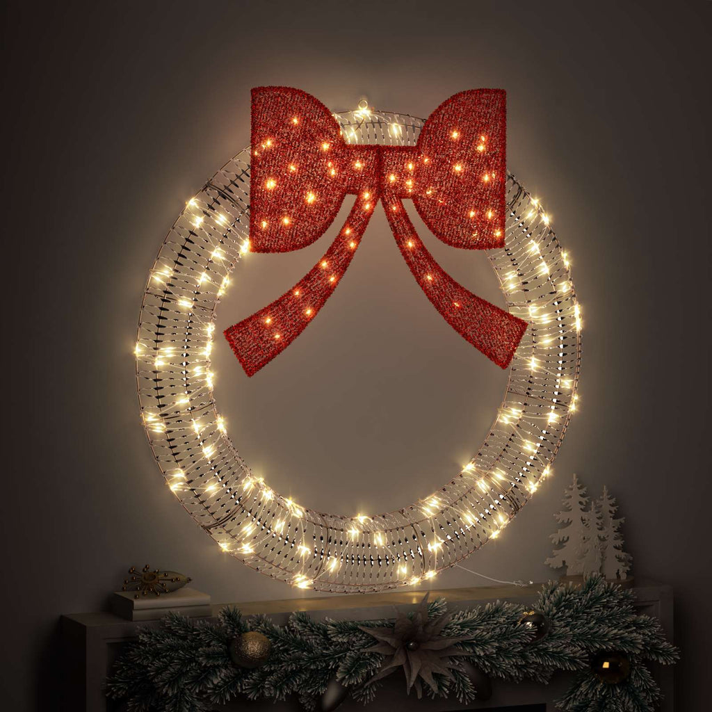 Kranz mit 150 LEDs Warmweiß 121 x 121 x 10 cm PET