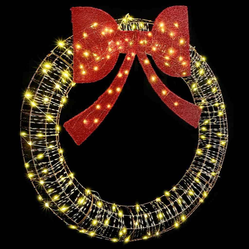 Kranz mit 150 LEDs Warmweiß 121 x 121 x 10 cm PET