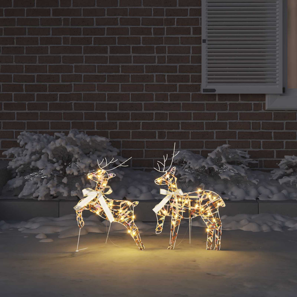 LED Rentiere mit 40 LEDs 2 pcs Warmes Weiß PET