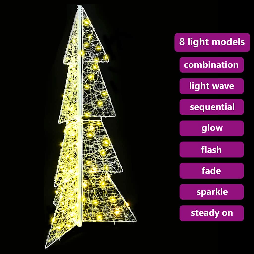 Weihnachtsbaum mit 100 LEDs Warmes Weiß 120 cm Acryl