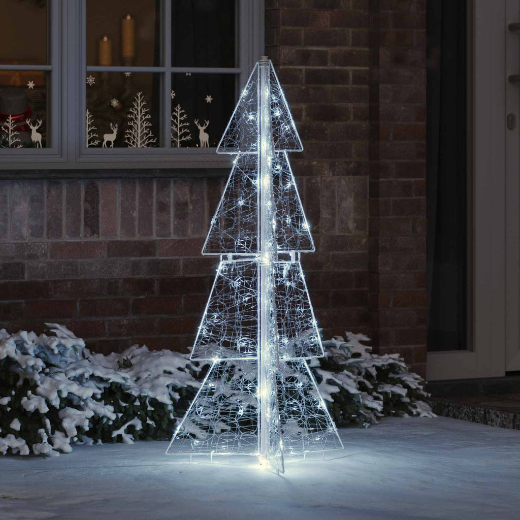 Weihnachtsbaum mit 100 LEDs Kaltweiß 120 cm Acryl