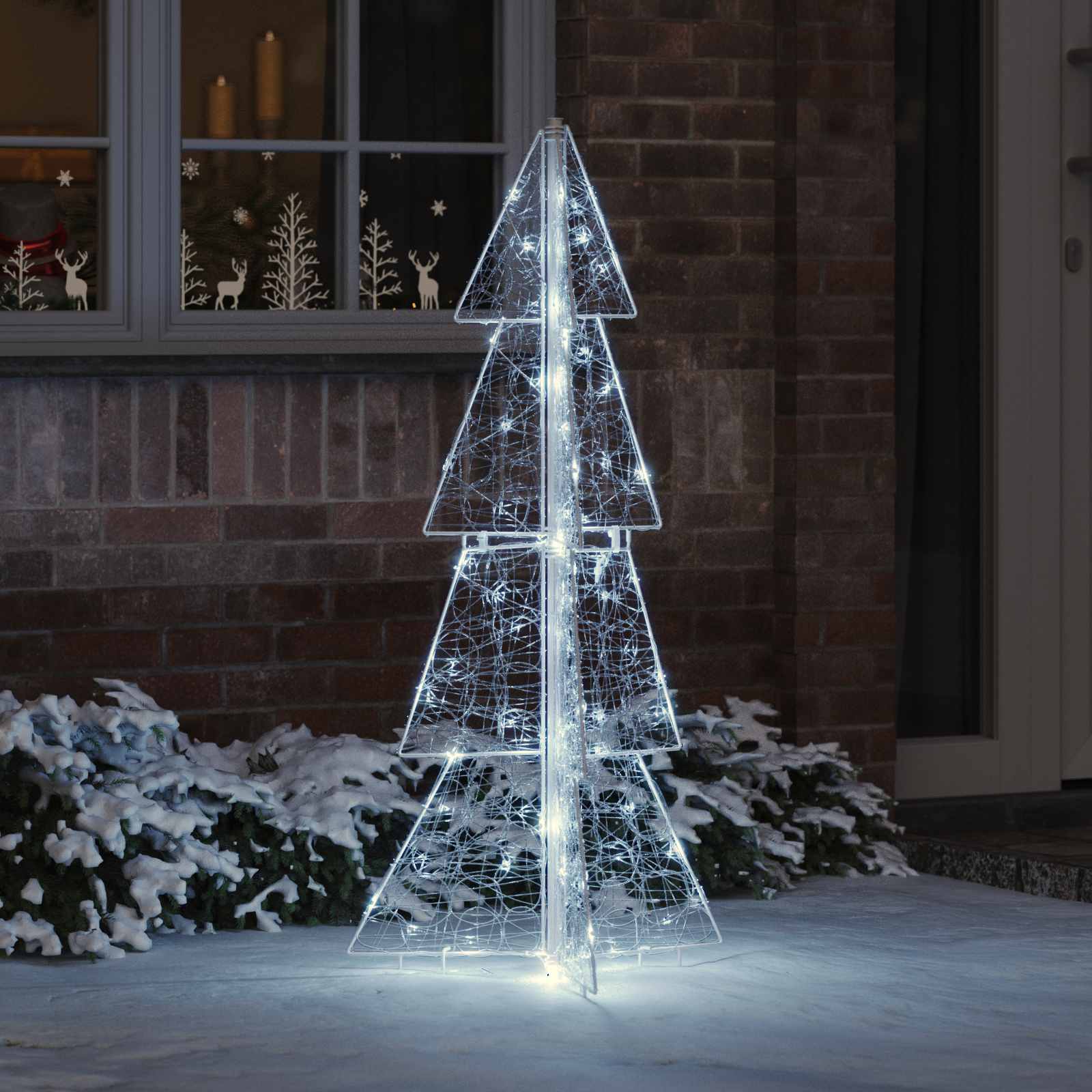 Weihnachtsbaum mit 100 LEDs Kaltweiß 120 cm Acryl