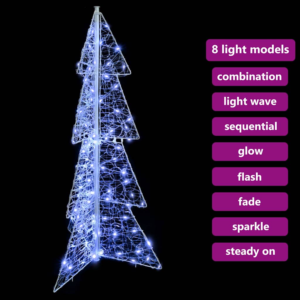 Weihnachtsbaum mit 100 LEDs Kaltweiß 120 cm Acryl