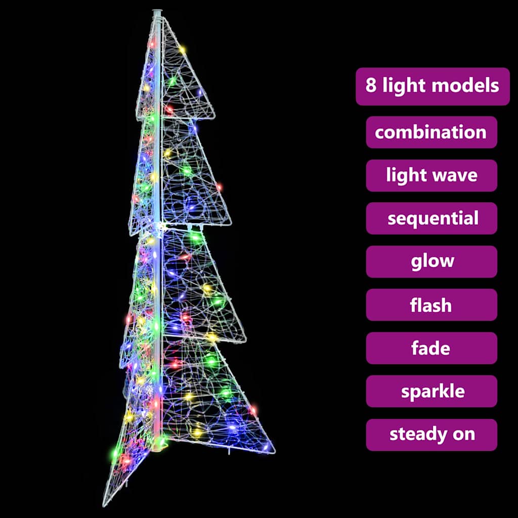 Weihnachtsbaum mit 100 LEDs Mehrfarbig 120 cm Acryl