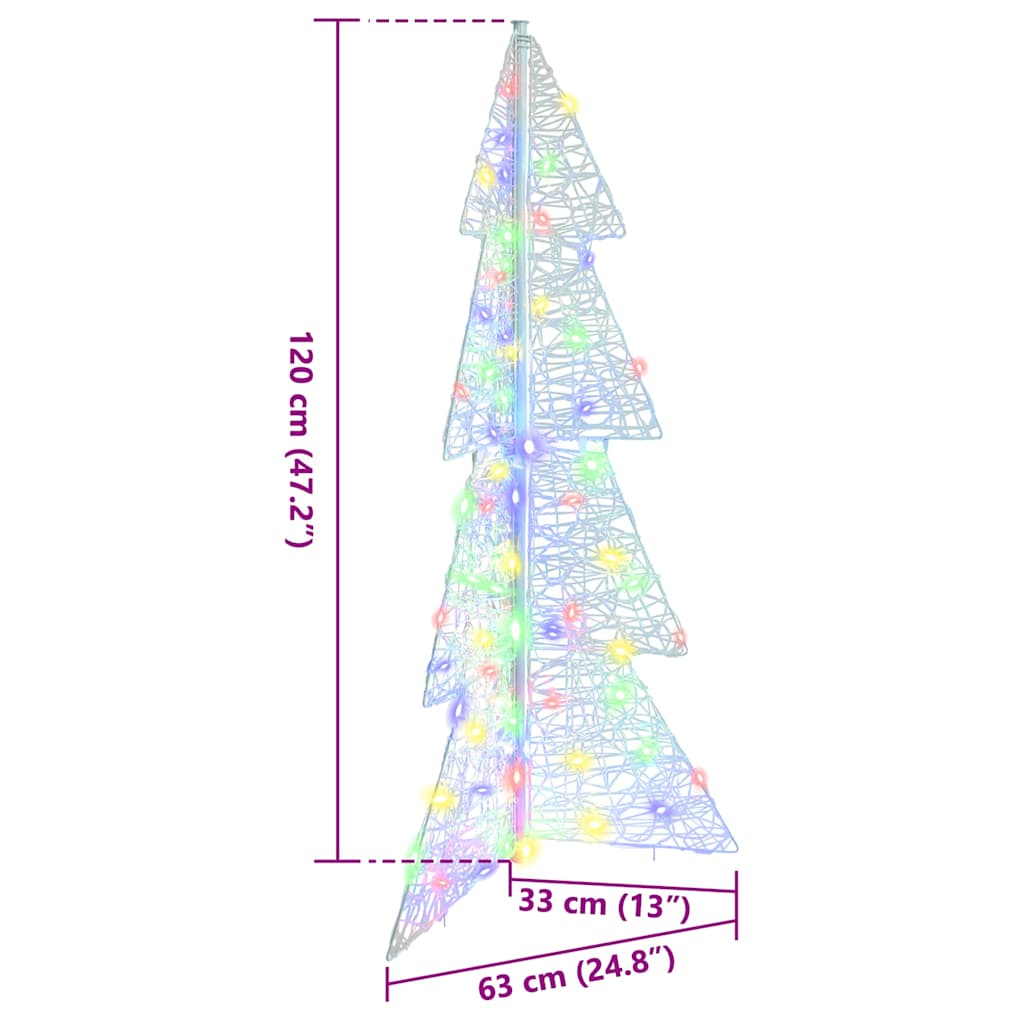 Weihnachtsbaum mit 100 LEDs Mehrfarbig 120 cm Acryl