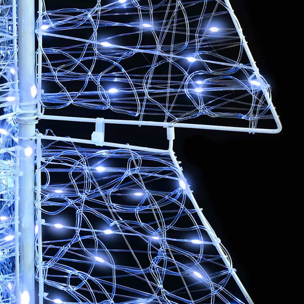 Weihnachtsbaum mit 160 LEDs Kaltweiß 150 cm Acryl