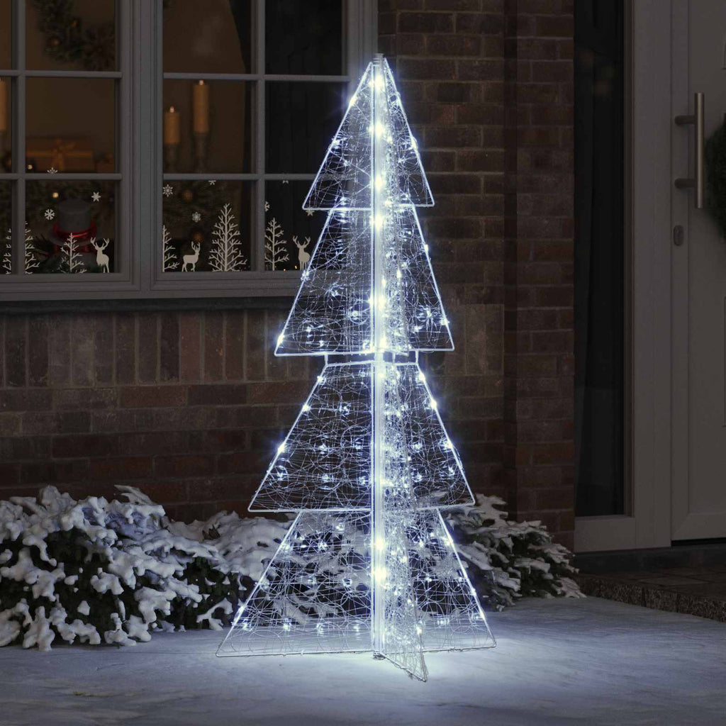 Weihnachtsbaum mit 160 LEDs Kaltweiß 150 cm Acryl