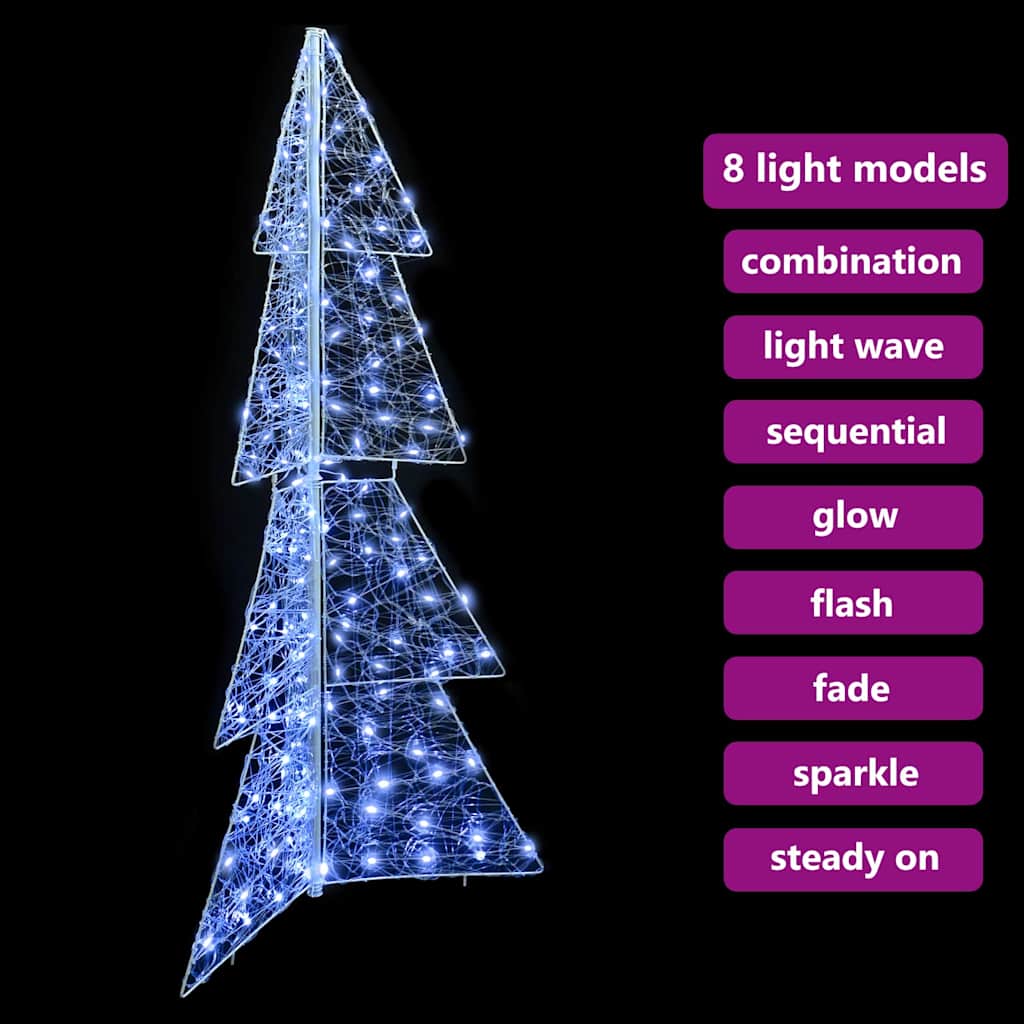 Weihnachtsbaum mit 160 LEDs Kaltweiß 150 cm Acryl