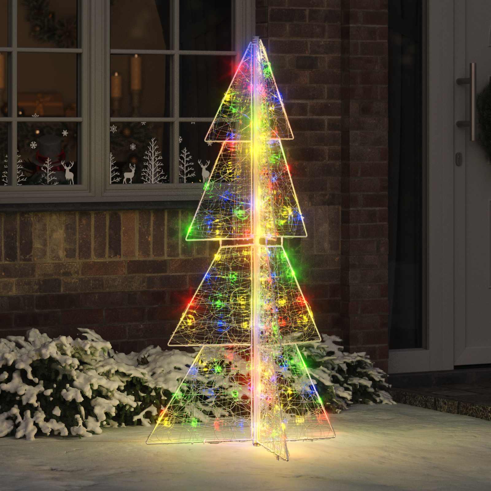 Weihnachtsbaum mit 160 LEDs Mehrfarbig 150 cm Acryl