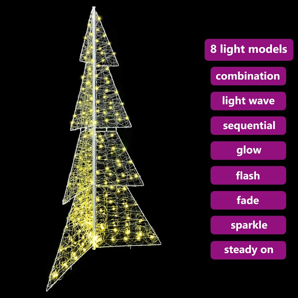 Weihnachtsbaum mit 240 LEDs Warmes Weiß 180 cm Acryl