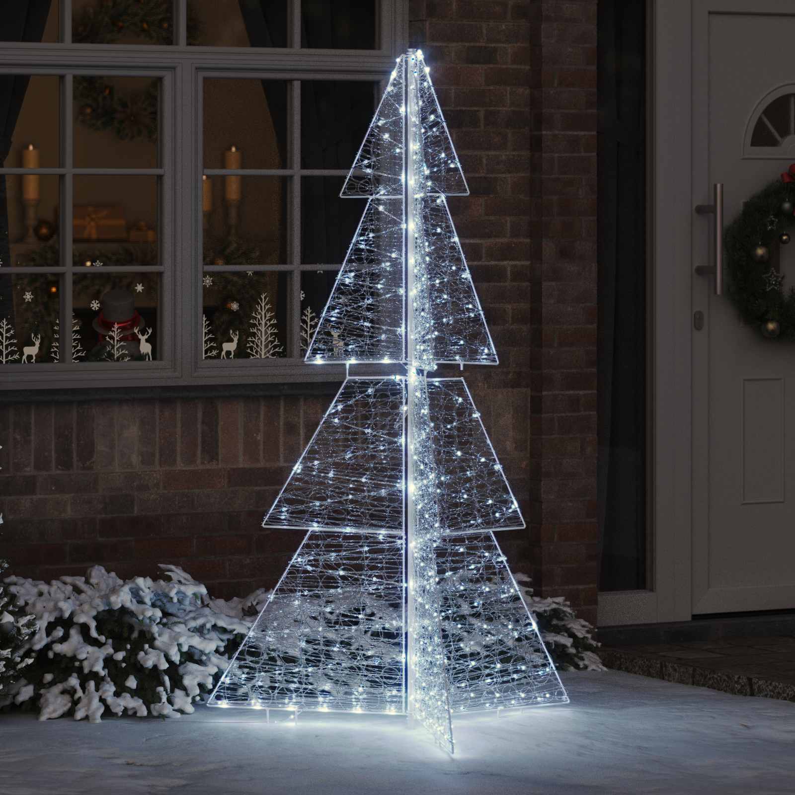 Weihnachtsbaum mit 240 LEDs Kaltweiß 180 cm Acryl