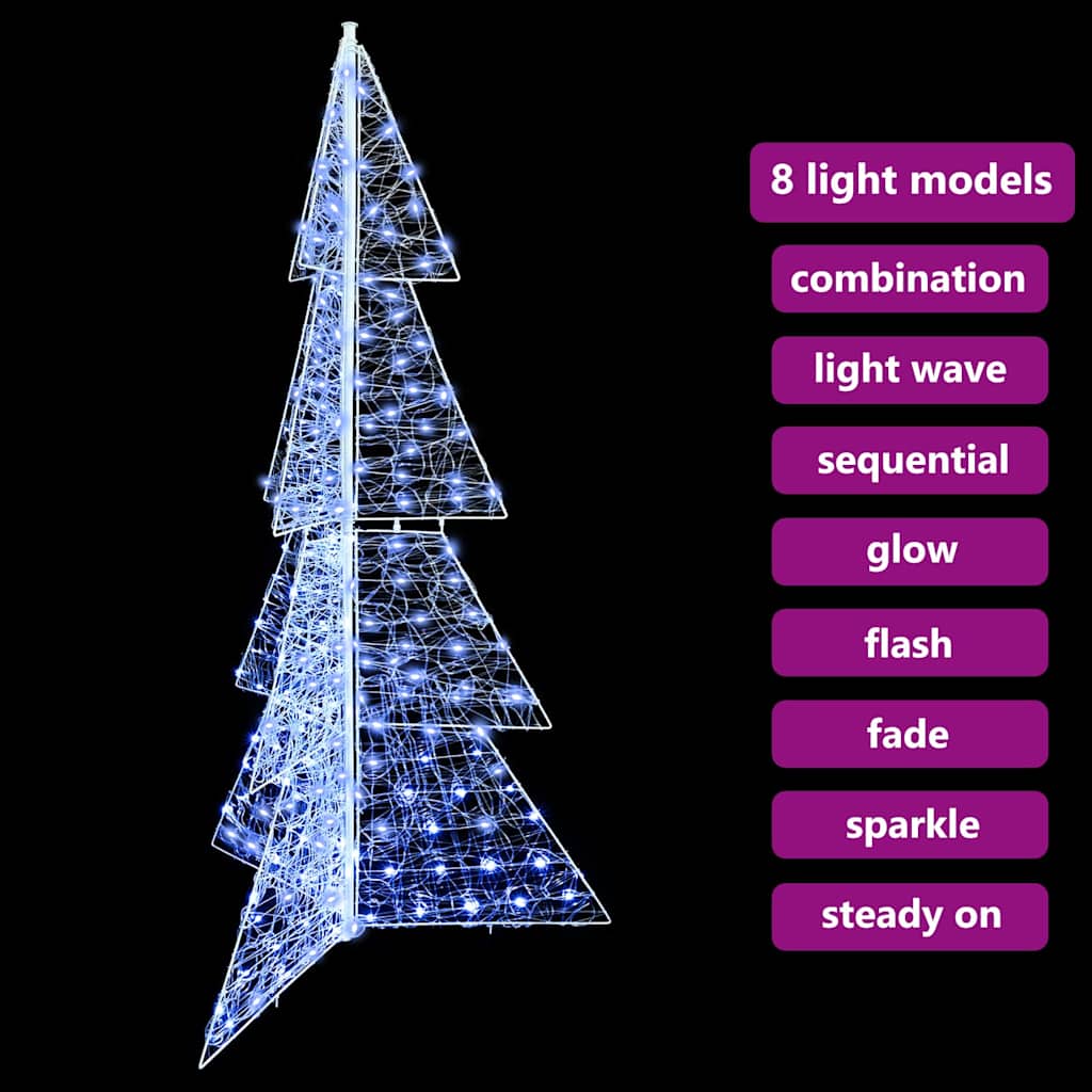 Weihnachtsbaum mit 240 LEDs Kaltweiß 180 cm Acryl