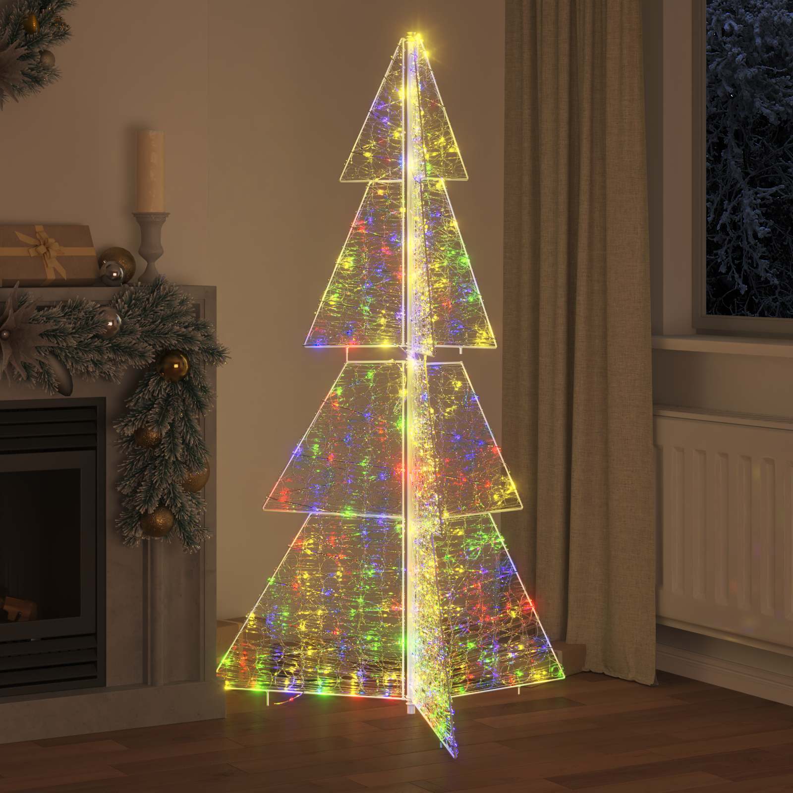 Weihnachtsbaum mit 240 LEDs Mehrfarbig 180 cm Acryl