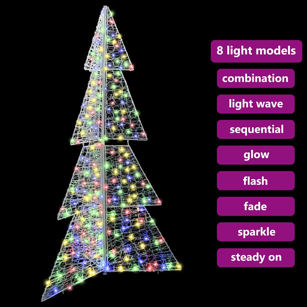 Weihnachtsbaum mit 240 LEDs Mehrfarbig 180 cm Acryl
