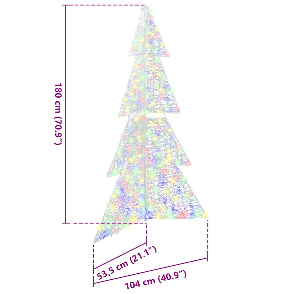Weihnachtsbaum mit 240 LEDs Mehrfarbig 180 cm Acryl
