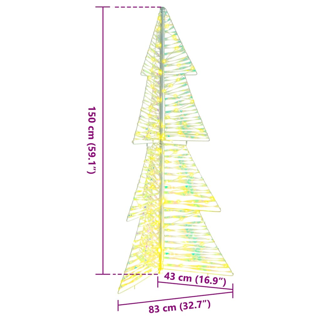 Weihnachtsbaum mit 160 LEDs Warmes Weiß 150 cm PET