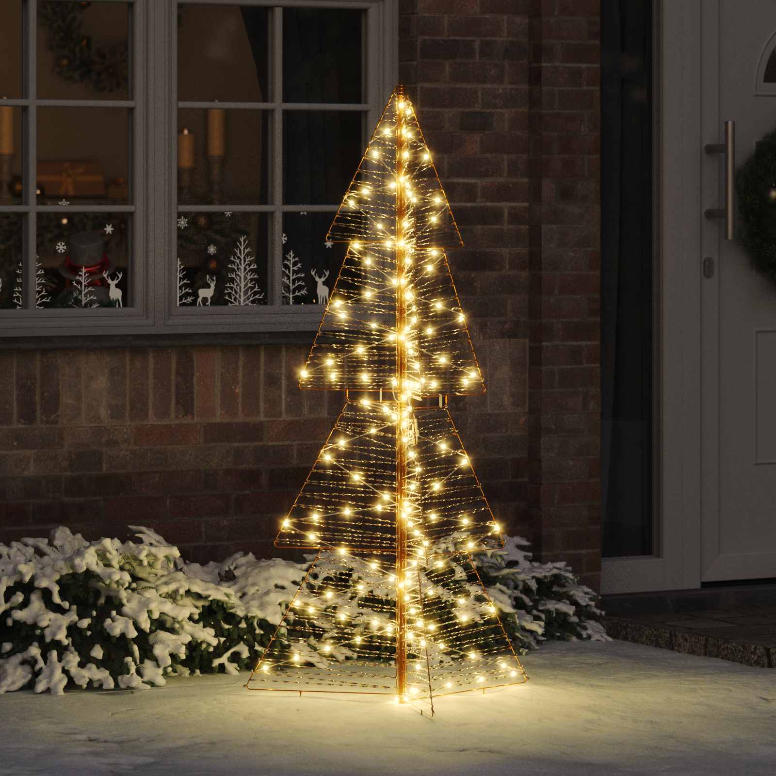Weihnachtsbaum mit 160 LEDs Warmes Weiß 150 cm PET
