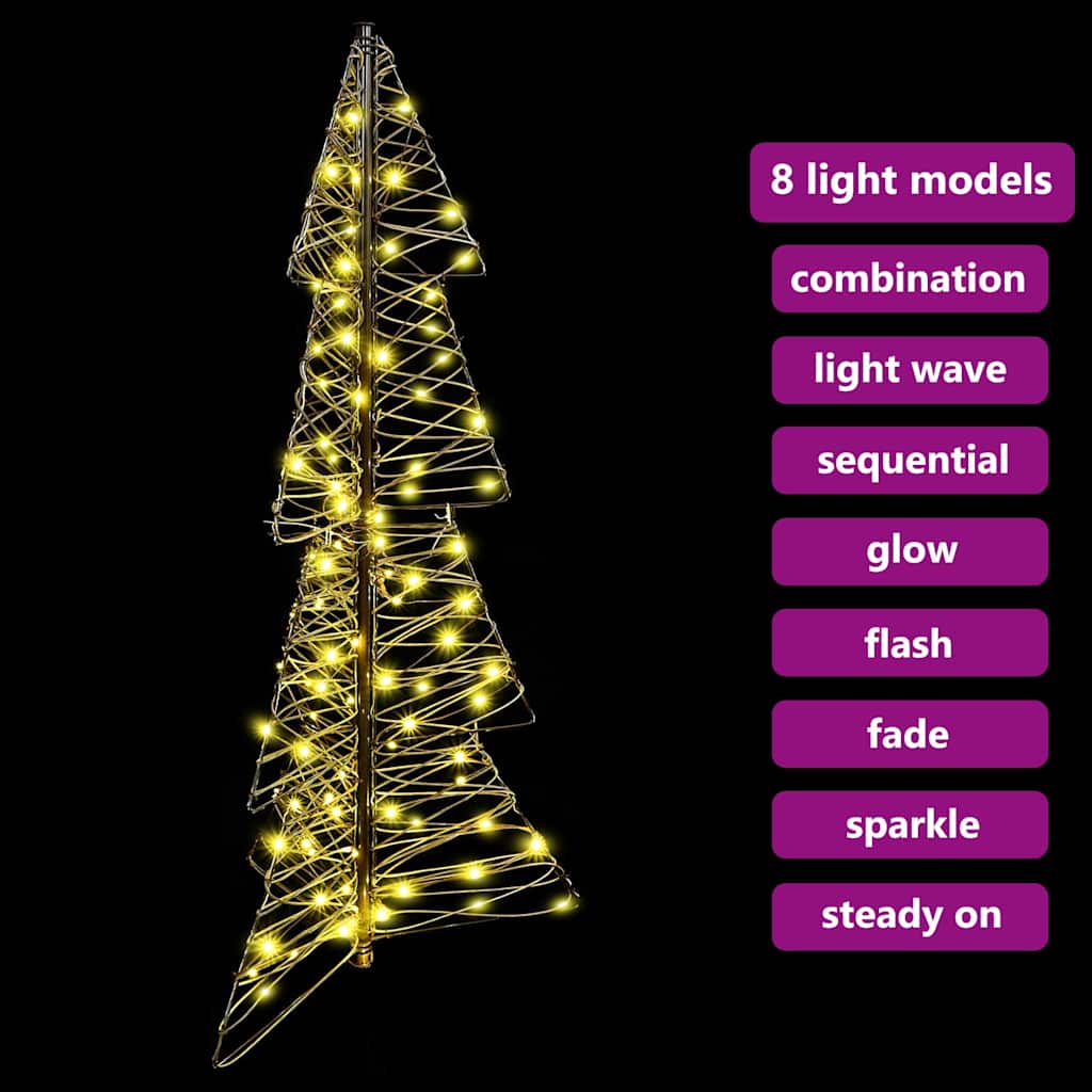 Weihnachtsbaum mit 100 LEDs Warmes Weiß 120 cm Rattan