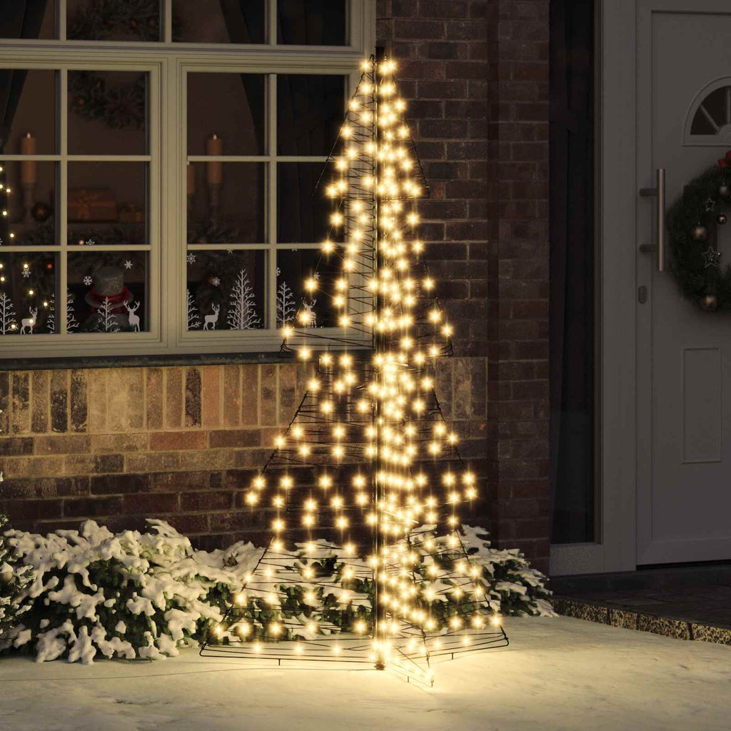 Weihnachtsbaum mit 240 LEDs Warmes Weiß 180 cm Rattan