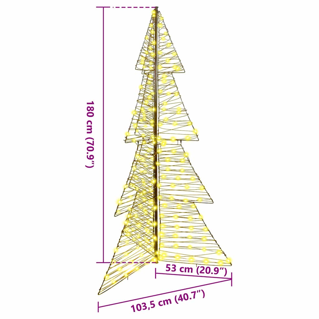 Weihnachtsbaum mit 240 LEDs Warmes Weiß 180 cm Rattan