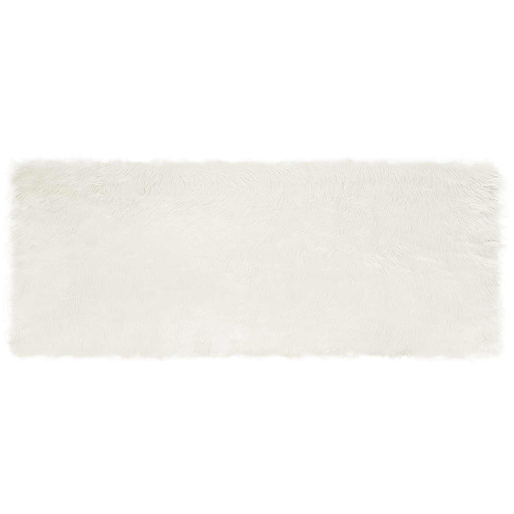 Teppich aus Kunstschaffell TAFALLA Weiß 80 x 200 cm Polyester