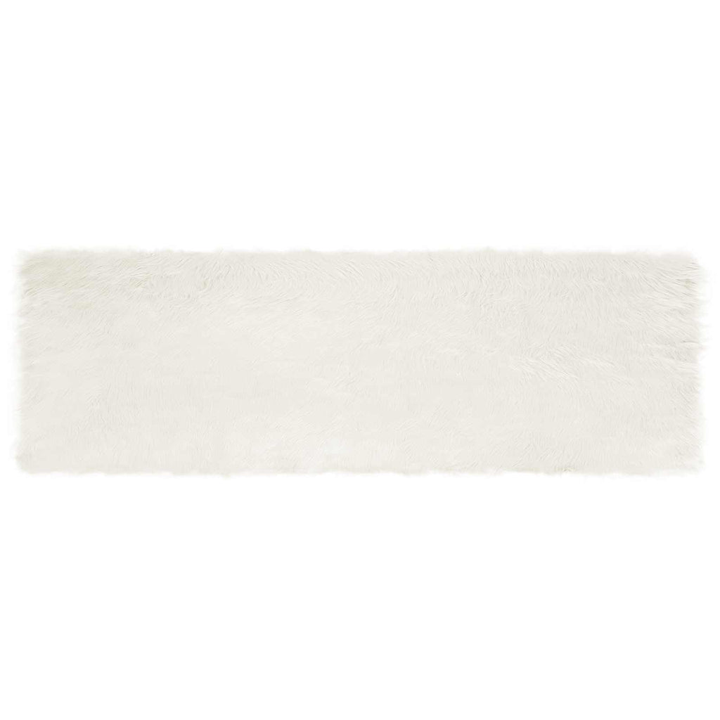 Teppich aus Kunstschaffell TAFALLA Weiß 80 x 250 cm Polyester