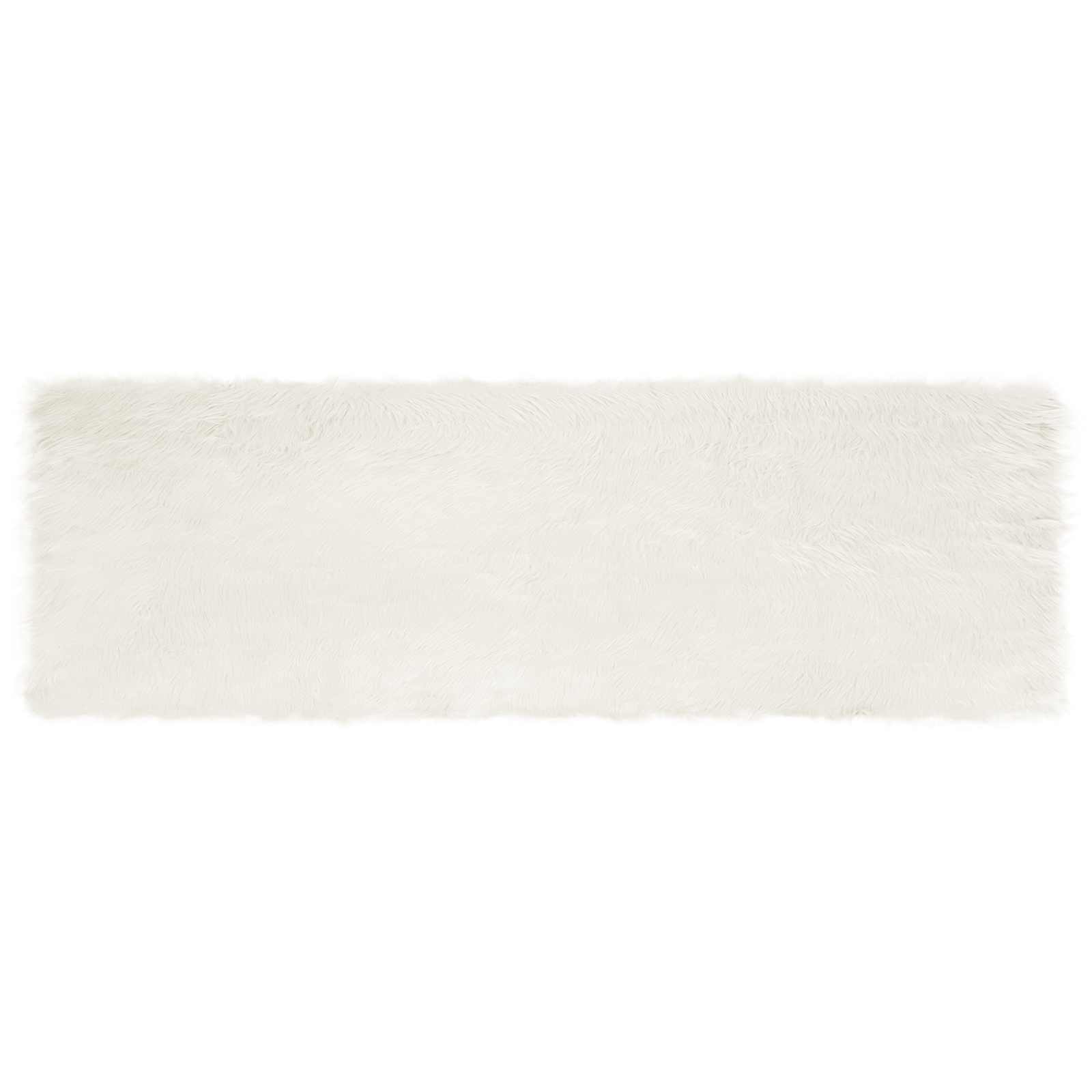 Teppich aus Kunstschaffell TAFALLA Weiß 80 x 250 cm Polyester