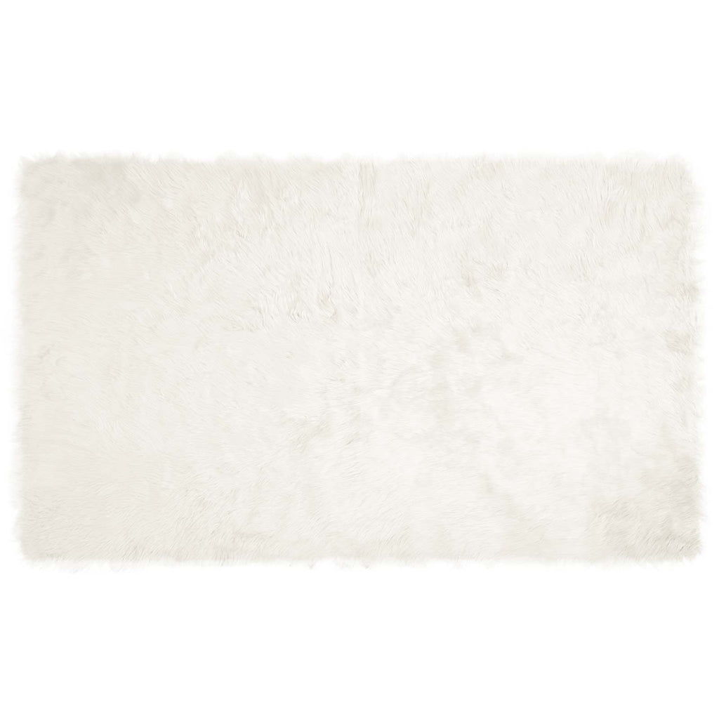Teppich aus Kunstschaffell TAFALLA Weiß 100 x 200 cm Polyester