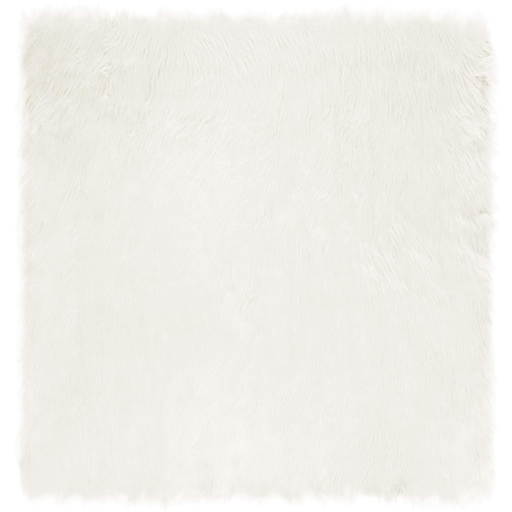 Teppich aus Kunstschaffell TAFALLA Weiß 120 x 120 cm Polyester