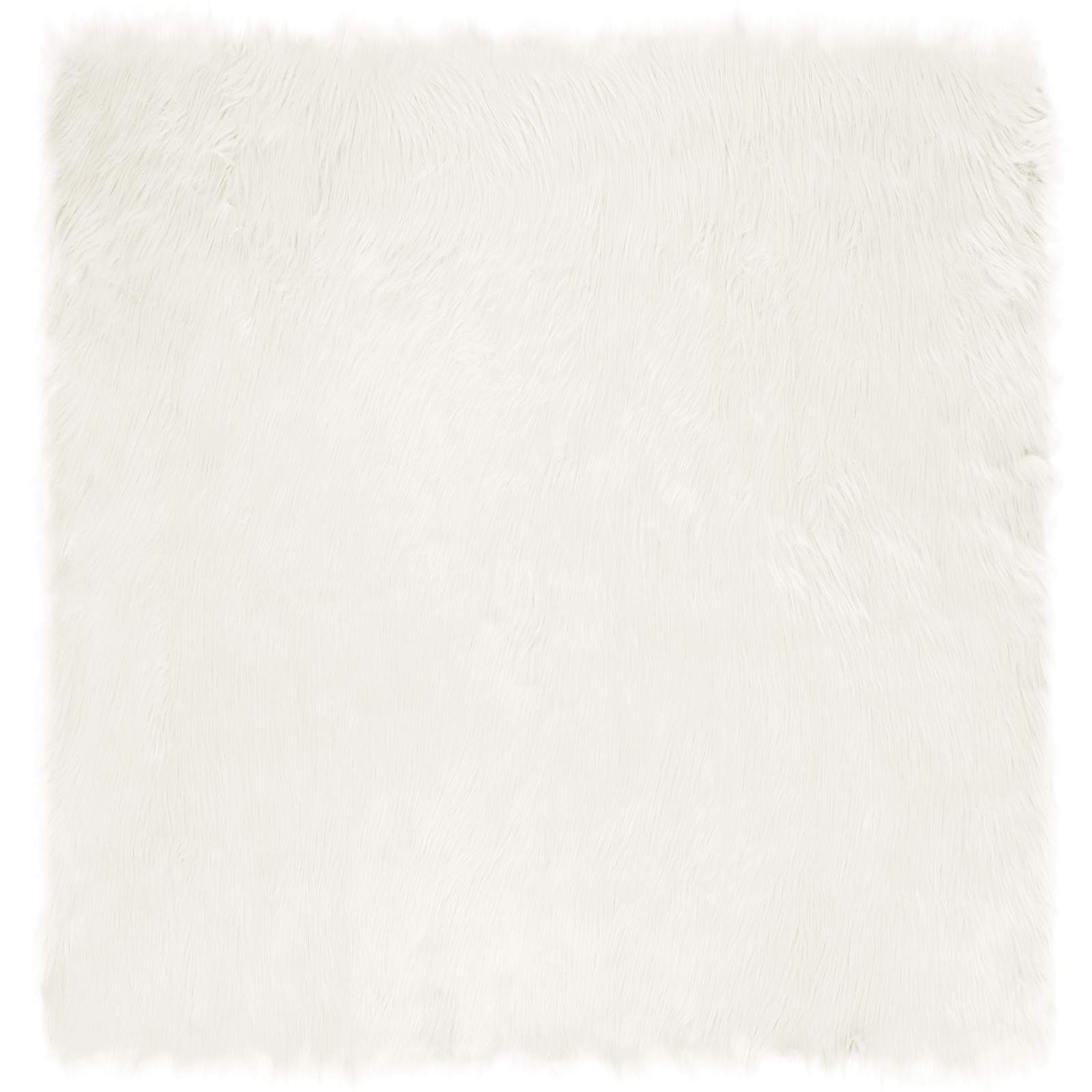Teppich aus Kunstschaffell TAFALLA Weiß 120 x 120 cm Polyester