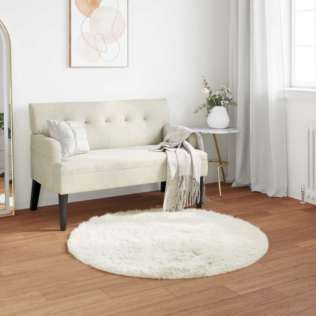 Teppich aus Kunstschaffell TAFALLA Weiß Ø 80 cm Polyester