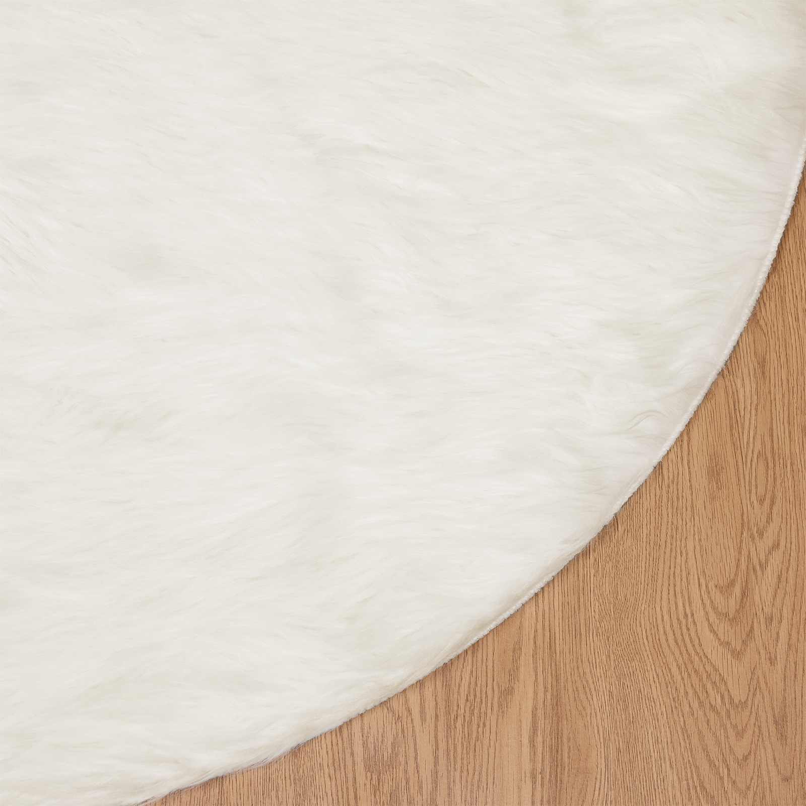 Teppich aus Kunstschaffell TAFALLA Weiß Ø 100 cm Polyester