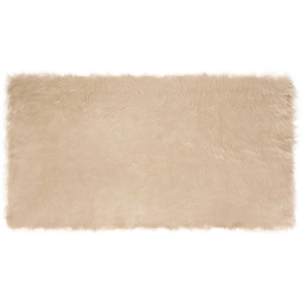 Teppich aus Kunstschaffell TAFALLA Beige 80 x 150 cm Polyester