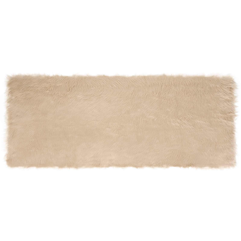 Teppich aus Kunstschaffell TAFALLA Beige 80 x 200 cm Polyester